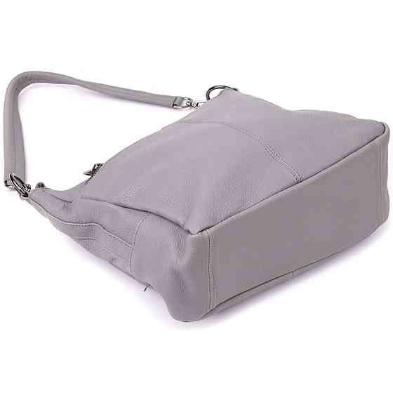 Жіноча сумка з двома ремінцями із натуральної шкіри Сірий (Vintage) Київ