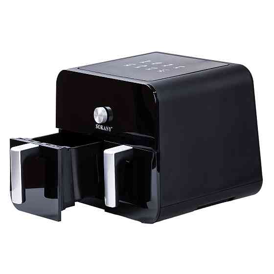 Аерогриль-фритюрниця SOKANY SK-10008 на 10 літрів, два відділення 2400 Вт чорна Київ