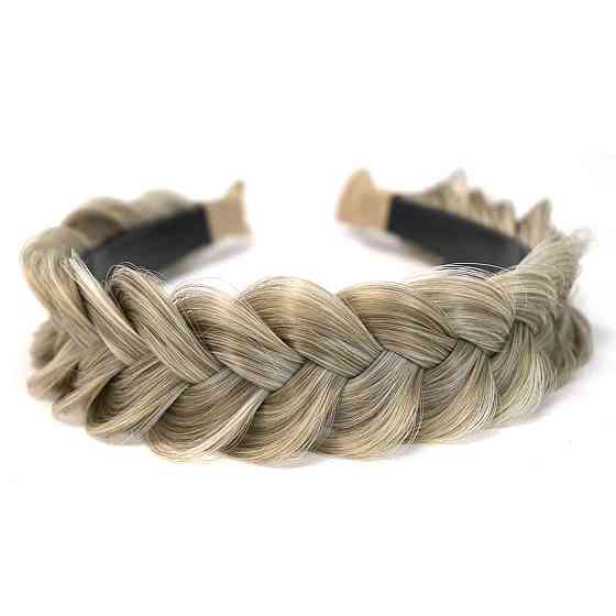 Обруч для волосся Braided Headband WithTooth Широкий плетений глибокий золото В'язана пов'язка на голову Київ