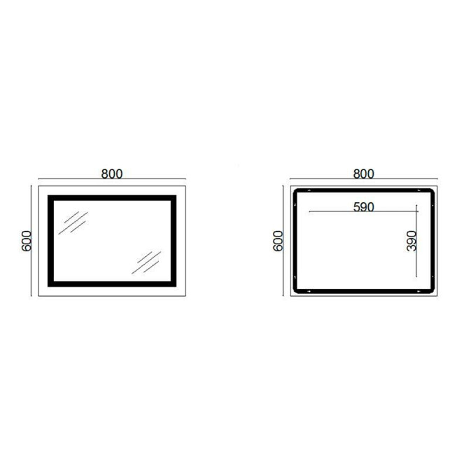 Дзеркало прямокутне для ванної Lidz Kubis 800х600 з LED-підсвіткою Touch, з антизапотіванням, LD78LF9047400 Харків - фото 2