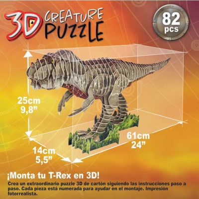 Пазл Educa 3D T-REX 82 элементов (6337222) Винница - изображение 3
