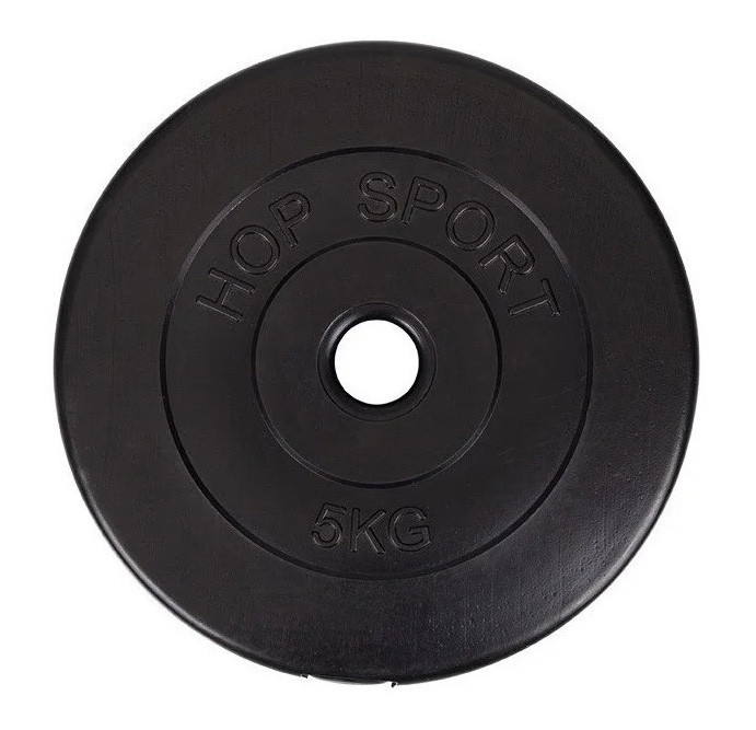 Млинець для штанги або гантелей 5 кг бітумний диск на штангу гантелі гриф, посадковий діаметр 30 мм Київ - фото 1