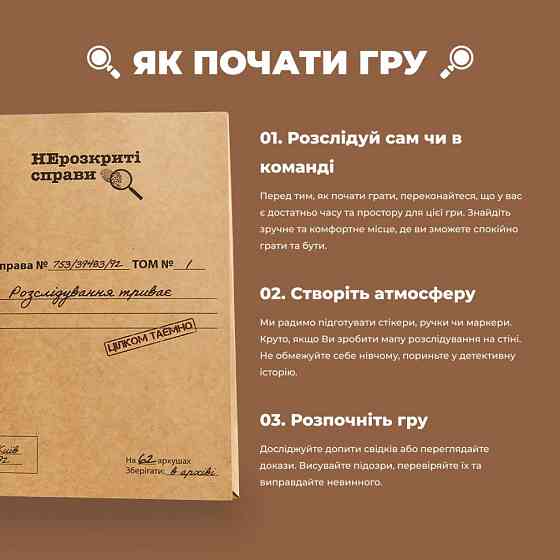 Игра настольная Нераскрытые дела MemoGames 0014MG детективная Винница