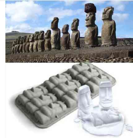 Молд силіконовий Моаї 11 на 20 см сірий Київ