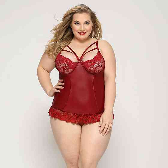 Сексуальний корсет зі стрепами JSY «Гаряча Тейлор» Plus Size, Red, мереживо, стрінги Sex Aura Київ