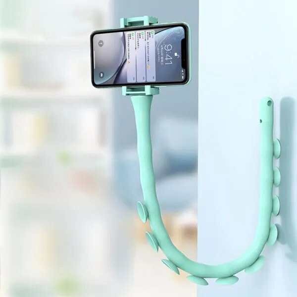 Гибкий держатель для телефона с присосками универсальный Cute Worm Lazy Holder. Цвет: голубой PX-53 Львов - изображение 7