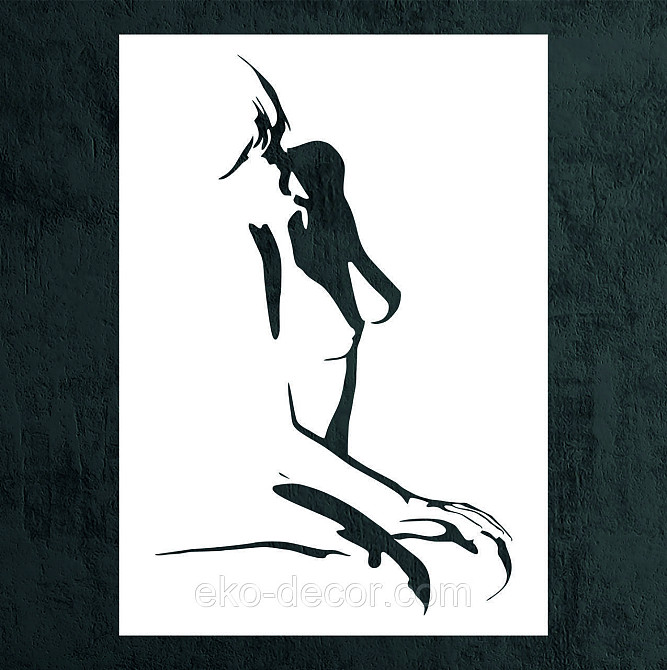 Декоративное настенное Панно «Силуэт женщины», Декор на стену 50*35 см, Белый Киев - изображение 7