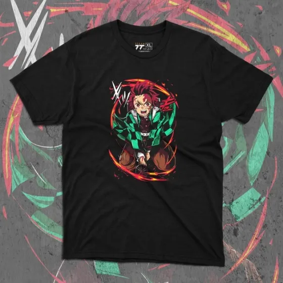 Футболка мужская с принтом Клинок, рассекающий демонов Танджиро Камадо 6 Размер 48 Anime0435 Днепр