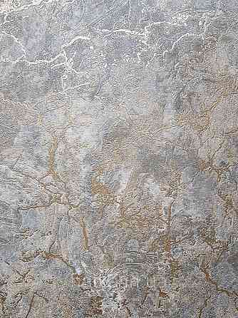 Шпалери вінілові на флізеліні гарячого тиснення DU&KA 1.06х10 вензель основа під штукатурку сірі коричневі Київ