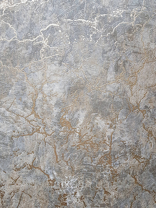 Шпалери вінілові на флізеліні гарячого тиснення DU&KA 1.06х10 вензель основа під штукатурку сірі коричневі Київ - фото 2