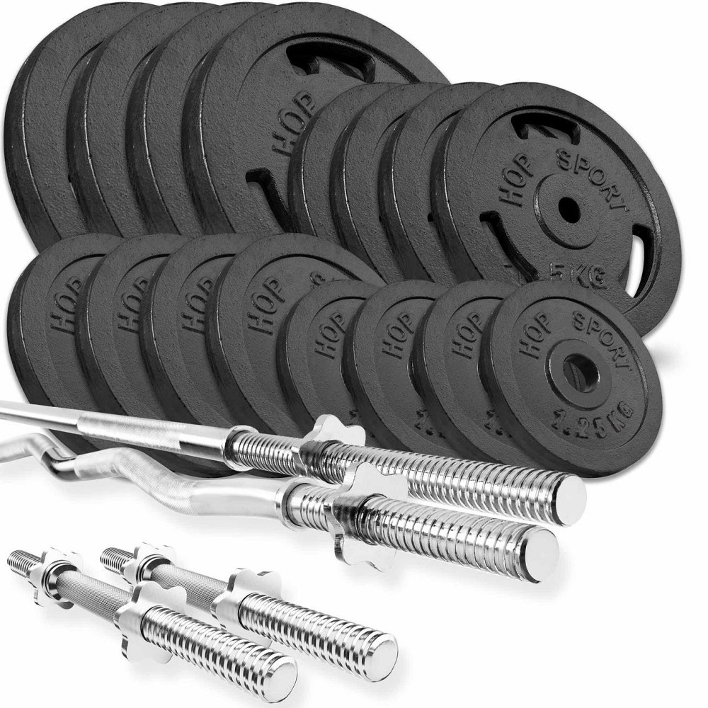 Набір STRONG 96кг з прямим, W-подібним і гантельними грифами Київ - фото 1