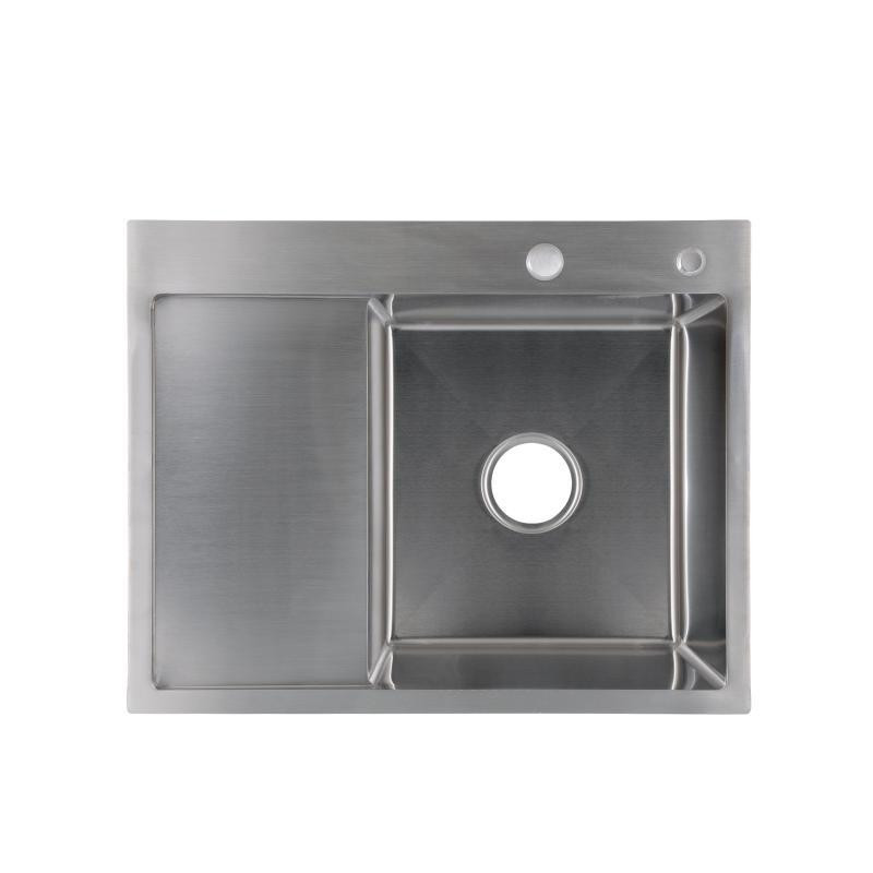 Мойка для кухни с нержавеющей стали интегрированная Lidz Handmade H6350L Brushed Steel (3/1 мм) Киев - изображение 1