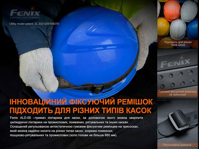 Універсальне кріплення на шолом Fenix ​​ALD-05 для ліхтаря з пов'язкою Вінниця - фото 6