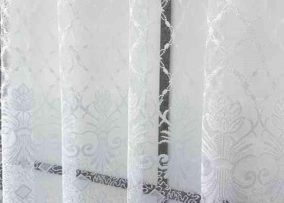 Коротка тюль, висота 1,2м, жаккард "Jak-1" колір білий 695т Київ