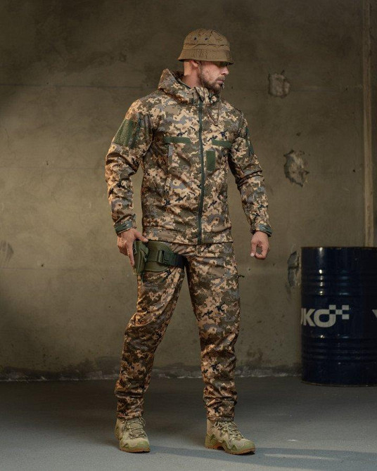 Демисезонный тактический костюм софтшел Softshell rocket пиксель  НП4862 Одесса - изображение 2
