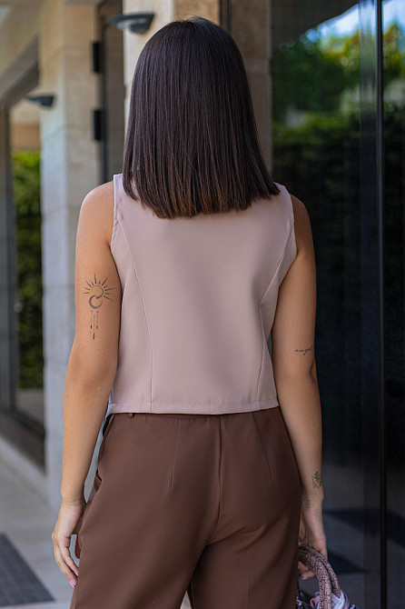 Жіночий жилет класичний "Justin" | Норма і батал Бежевий, 54-56 Київ - фото 3