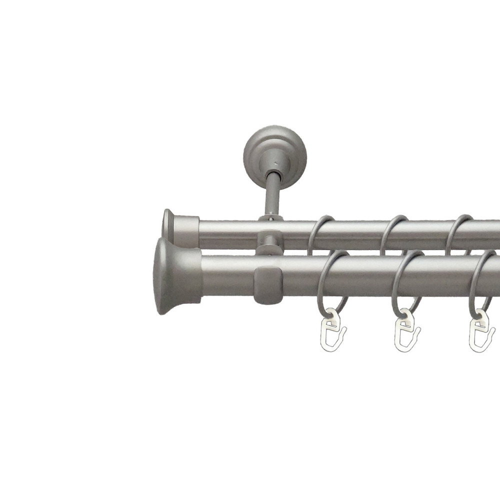 Карниз Orvit Дуо металевий дворядний відкритий Сатин 25\19 мм 200 см (00-00011084) Львів - фото 1