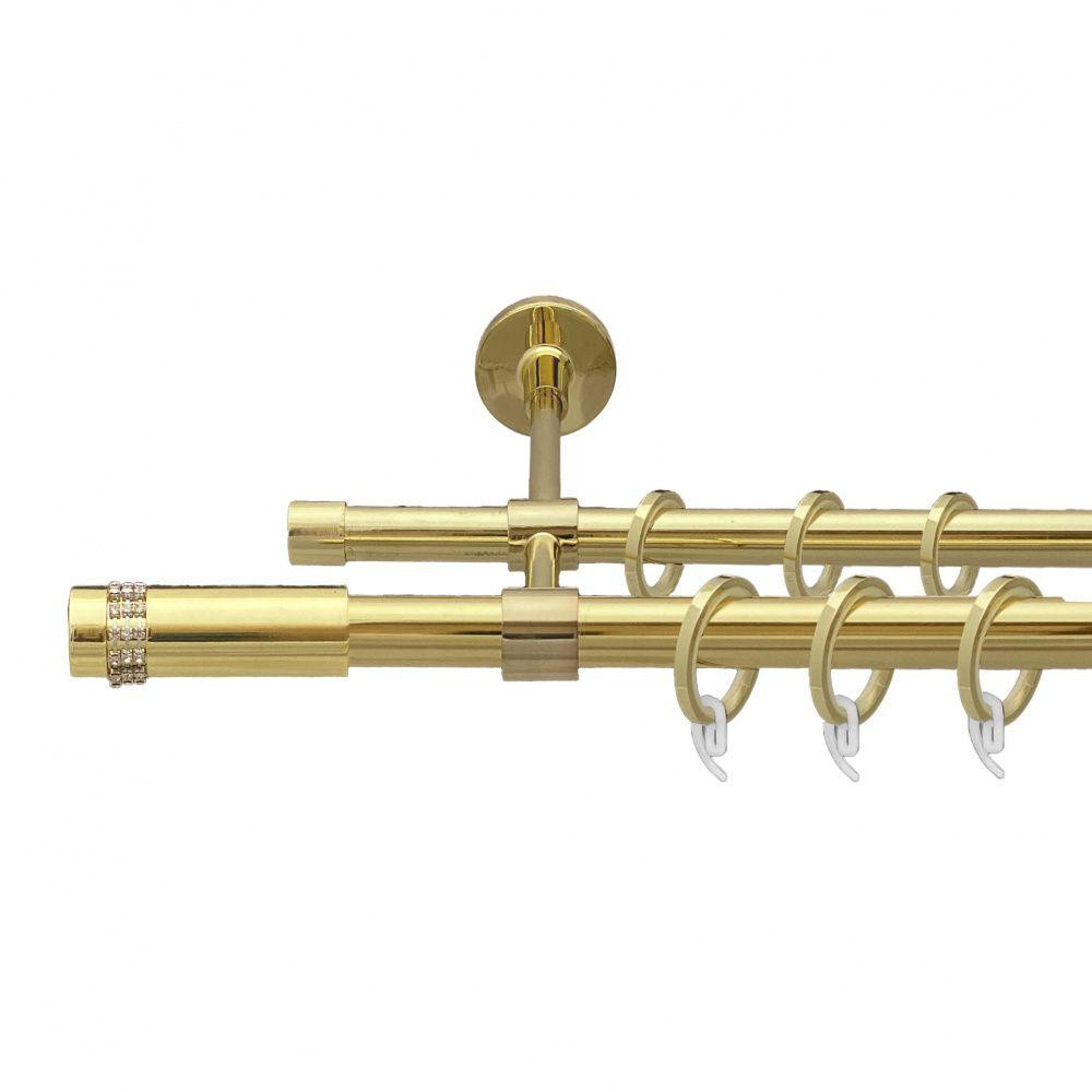 Карниз Orvit Градієнта металевий дворядний закритий гладка труба кільце фасонне металеве  Золото 19\16 мм 200 Львов - изображение 1