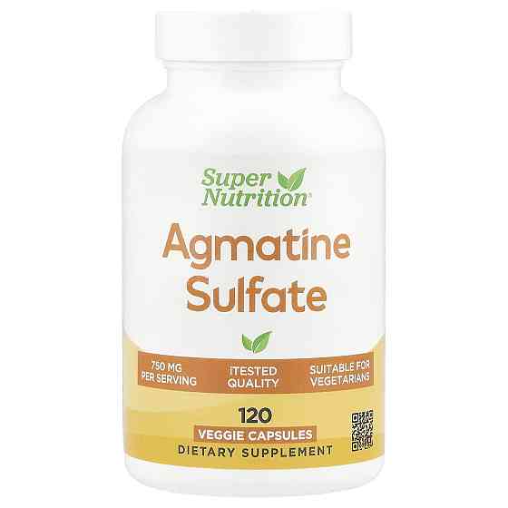 Агматин сульфат Super Nutrition Agmatine Sulfate, 750 mg, 120 Veggie Capsules Луцк