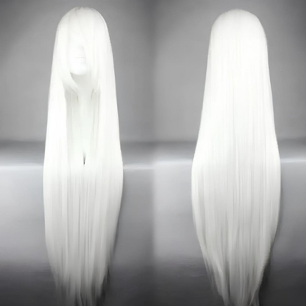 Біла довга перука RESTEQ 100 см - пряме волосся для косплею, аніме, театру та фотосесій Київ - фото 1