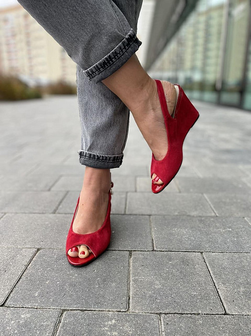 Vesna Босоніжки жіночі VESNA 9325 червоні (літо, замша натуральна) (919) 38р.39р. Коломия - фото 9