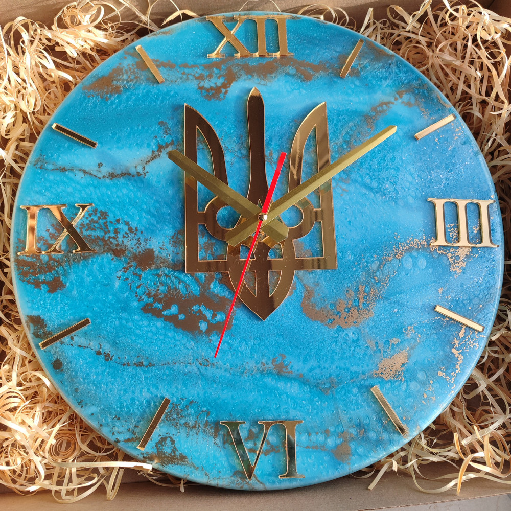 Часы настенные 40 см из эпоксидной смолы ручной работы Днепр - изображение 1