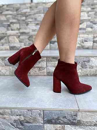 Nivelle Жіночі черевики NIVELLE бордові натуральна замша каблук 9.5см висота 10см 37р. (3023) Коломия