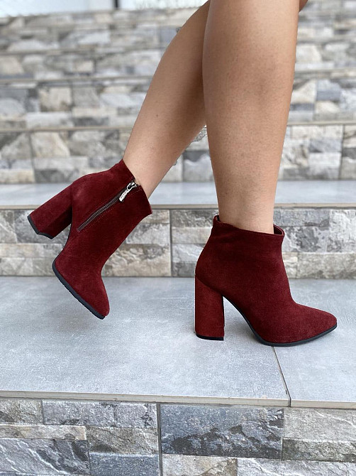 Nivelle Жіночі черевики NIVELLE бордові натуральна замша каблук 9.5см висота 10см 37р. (3023) Коломия - фото 4