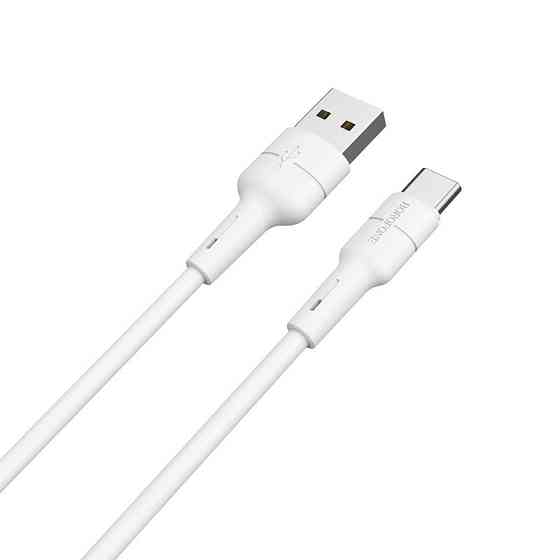 Кабель BOROFONE BX30 USB to Type-C, 3A, 1m, silicone, TPE connectors, White Одесса