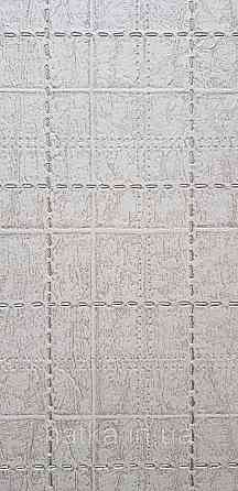 Шпалери вінілові на флізеліні AdaWall Signature1.06х10 під шкіру смуги структурні темно-бежеві Київ