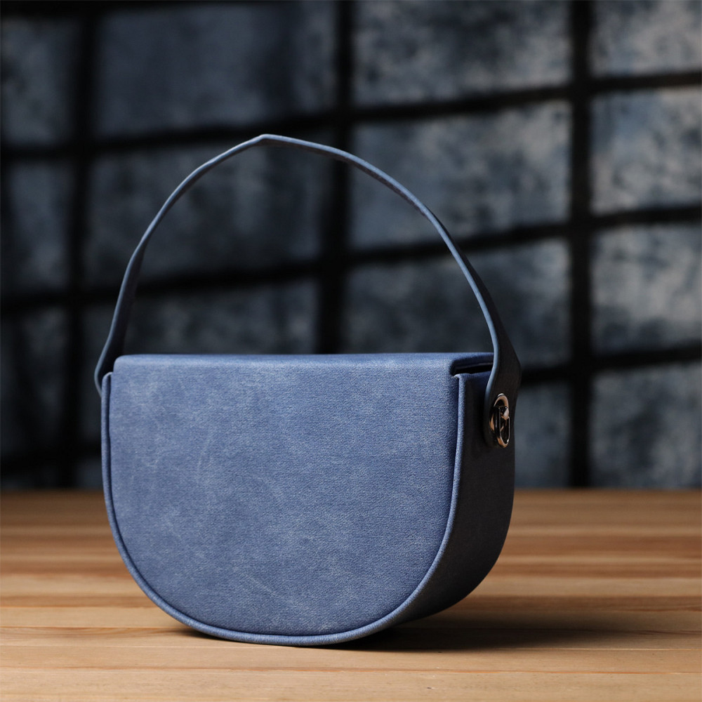 Каркасна сумка жіноча з якісного текстилю Vintage sale_15147 Синій Київ - фото 8