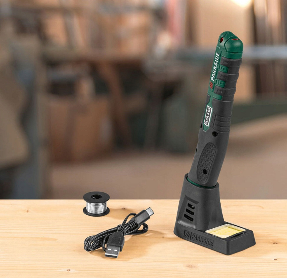 Акумуляторний паяльник на підставці зі світлодіодним підсвічуванням Parkside (PLKA 4 C3) Нововолинськ - фото 6