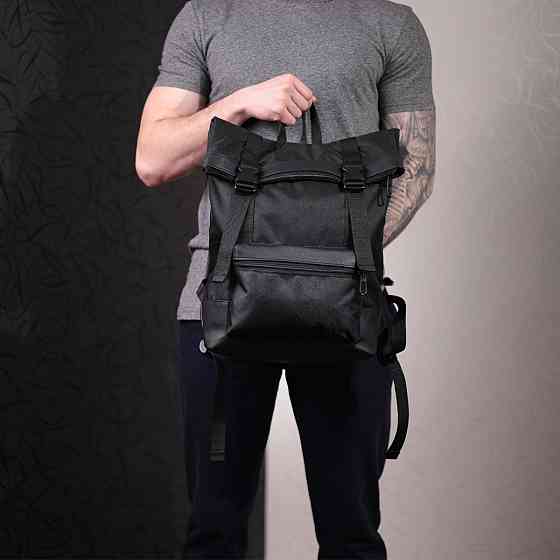 Рюкзак для ноутбука із вставками еко-шкіри FABRA 22582 Чорний Київ