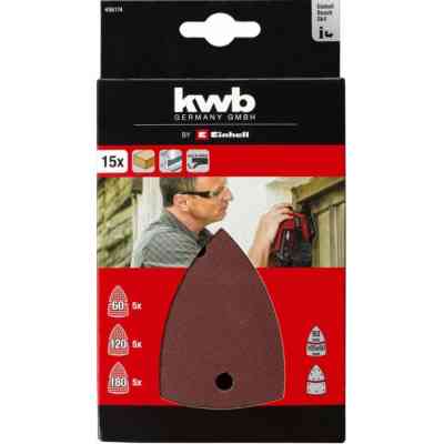 Наждачний папір Einhell трикутний Q-STICK KWB, 15шт, 150x150x100мм (496174) Вінниця