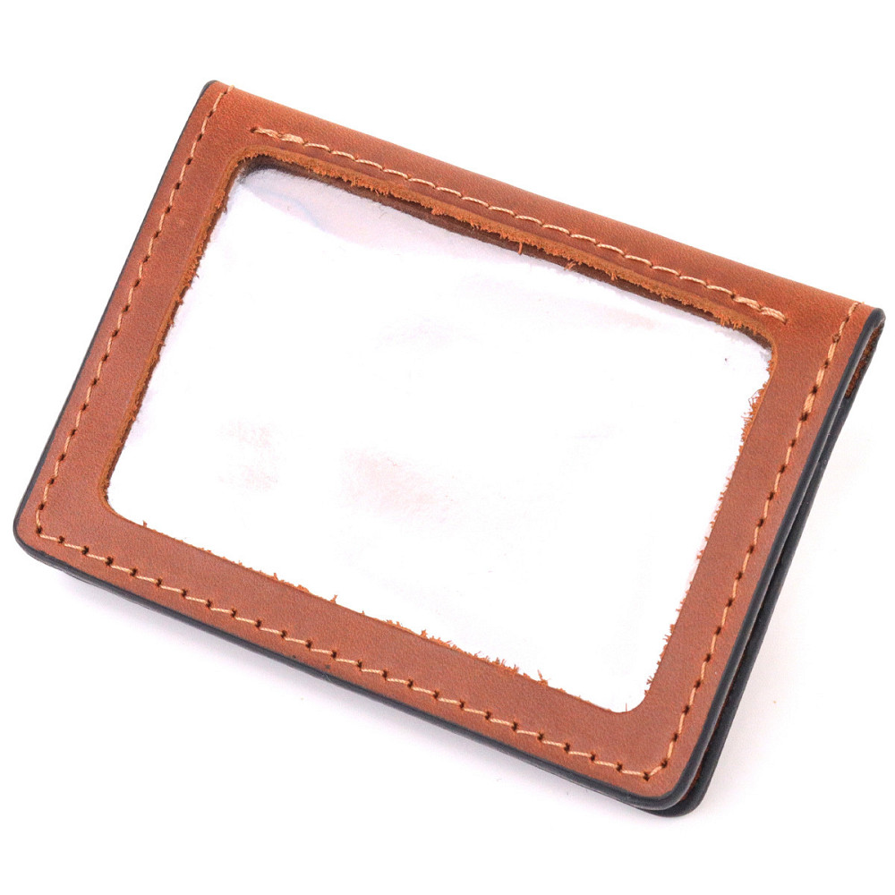 Обложка на автодокументы в винтажной коже Сердце GRANDE PELLE 16704 Светло-коричневая Киев - изображение 2