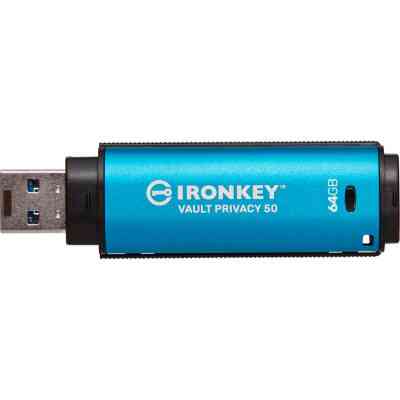 USB флеш накопичувач Kingston 64GB IronKey Vault Privacy 50 Blue USB 3.2 (IKVP50/64GB) Вінниця