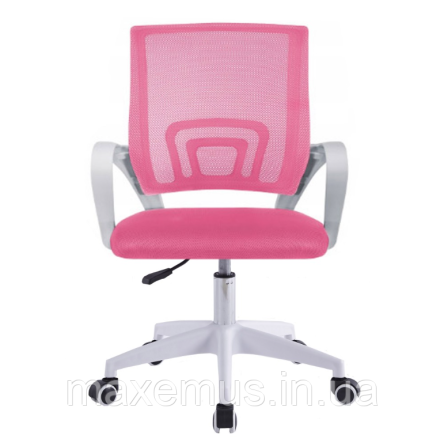 Офисное кресло с подлокотниками BN 619 компьютерное кресло с сетчатой спинкой бело-розовое Мостиска