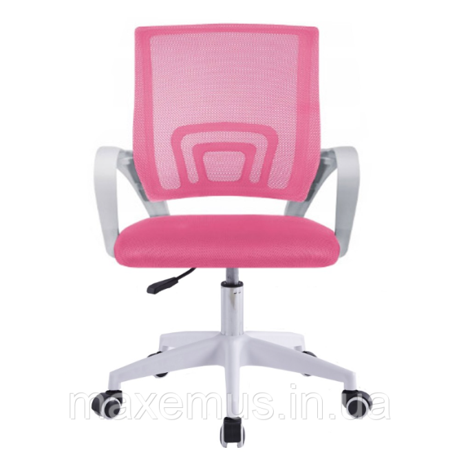 Офисное кресло с подлокотниками BN 619 компьютерное кресло с сетчатой спинкой бело-розовое Мостиска - изображение 5