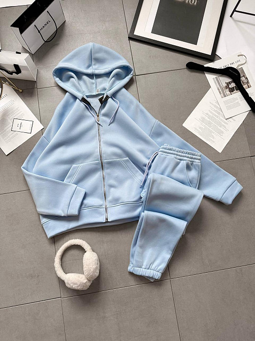 Жіночий стильний повстяний костюм-двійка турецька тринитка Білий, 44/46 Одеса - фото 2