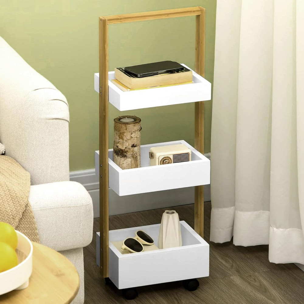 Етажерка для ванної на коліщатах "Лірінет" зефір-сієна Миколаїв - фото 1