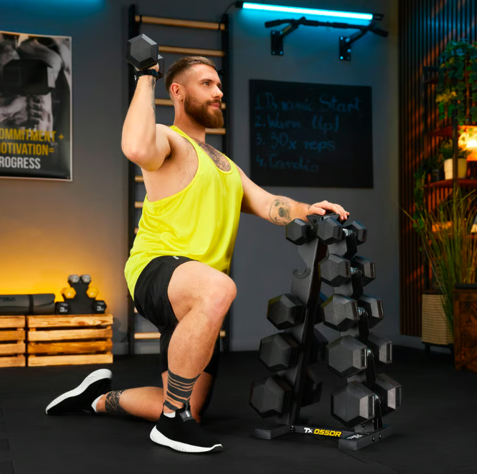 Стійка-піраміда для зберігання 5 пар гантелей Trex Sport TX-055DR Київ - фото 3