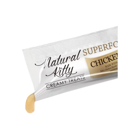 Крем-снек для котів Natural Kitty Creamy Treats Chicken with Quinoa зі смаком курки і кіноа 24х12г Вінниця