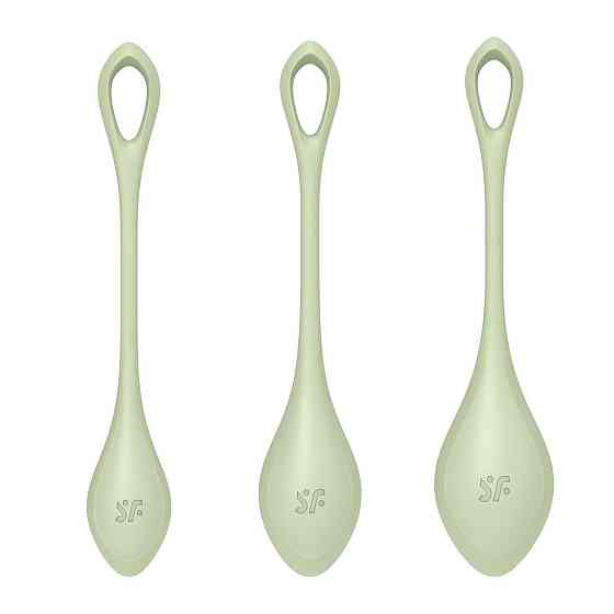 Набор йони бусин Satisfyer Yoni Power 2 Light Green, диаметр 2-2,5-3см, вес 22-44-73гр Sex Aura Киев