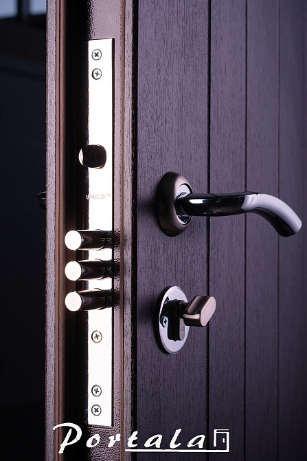 Двери уличные, серия Элегант, модель Нью-Йорк, двухцветная, гнутый профиль, 2 контура уплотнения, 2 замка 850 Киев - изображение 3