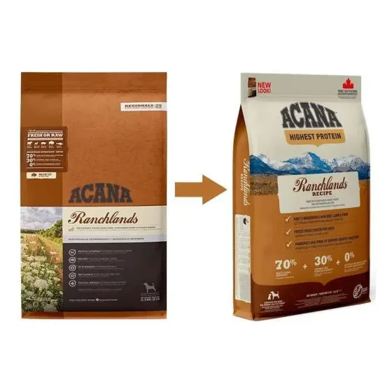 Acana Ranchlands Recipe (Акана Ранчлендс Рецип Говядина) сухой корм для собак всех пород на всех стадиях 11.4 кг Запорожье