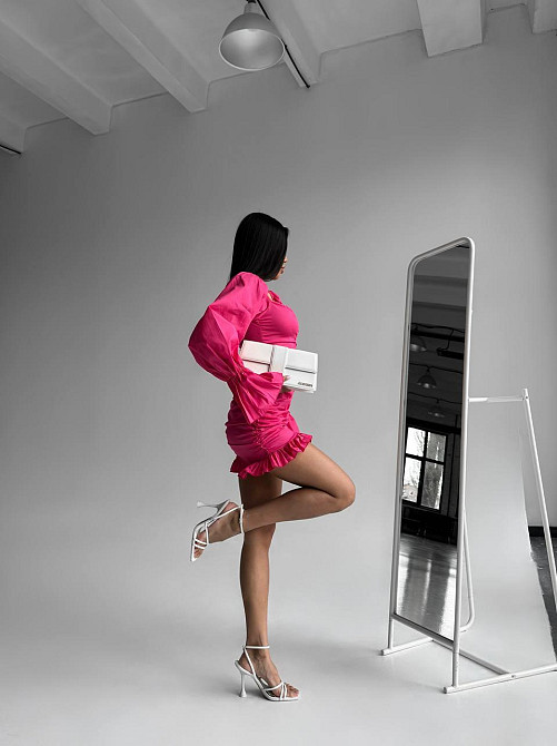 Жіноча приваблива вечірня мініплаття з турецького котону Малина, 42/44 Одеса - фото 6