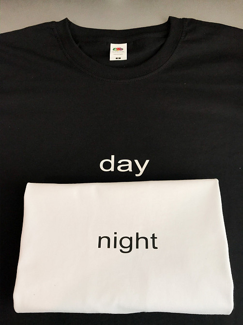 Парные футболки для парня и девушки из 100 % Хлопка . DAY \ NIGHT XS, L Черновцы - изображение 1