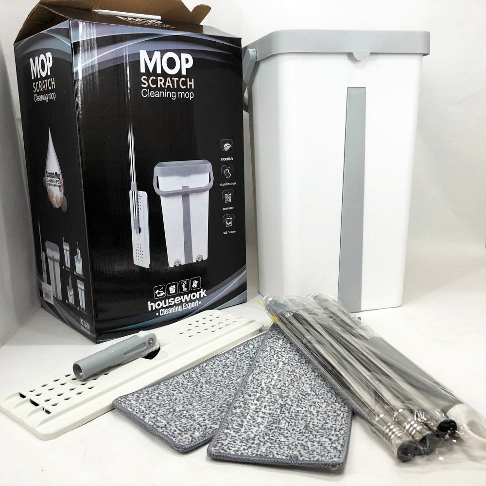 Швабра з віджимом і складним відром Scratch Cleaning Easy Mop Стрічка з відром віджимом TO-14 Львів - фото 7