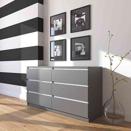 Комод VAYS R-7, 6 шухляд без ручок, ЛДСП, 140×40×75 см – для дому, офісу, вітальні, спальні Львів