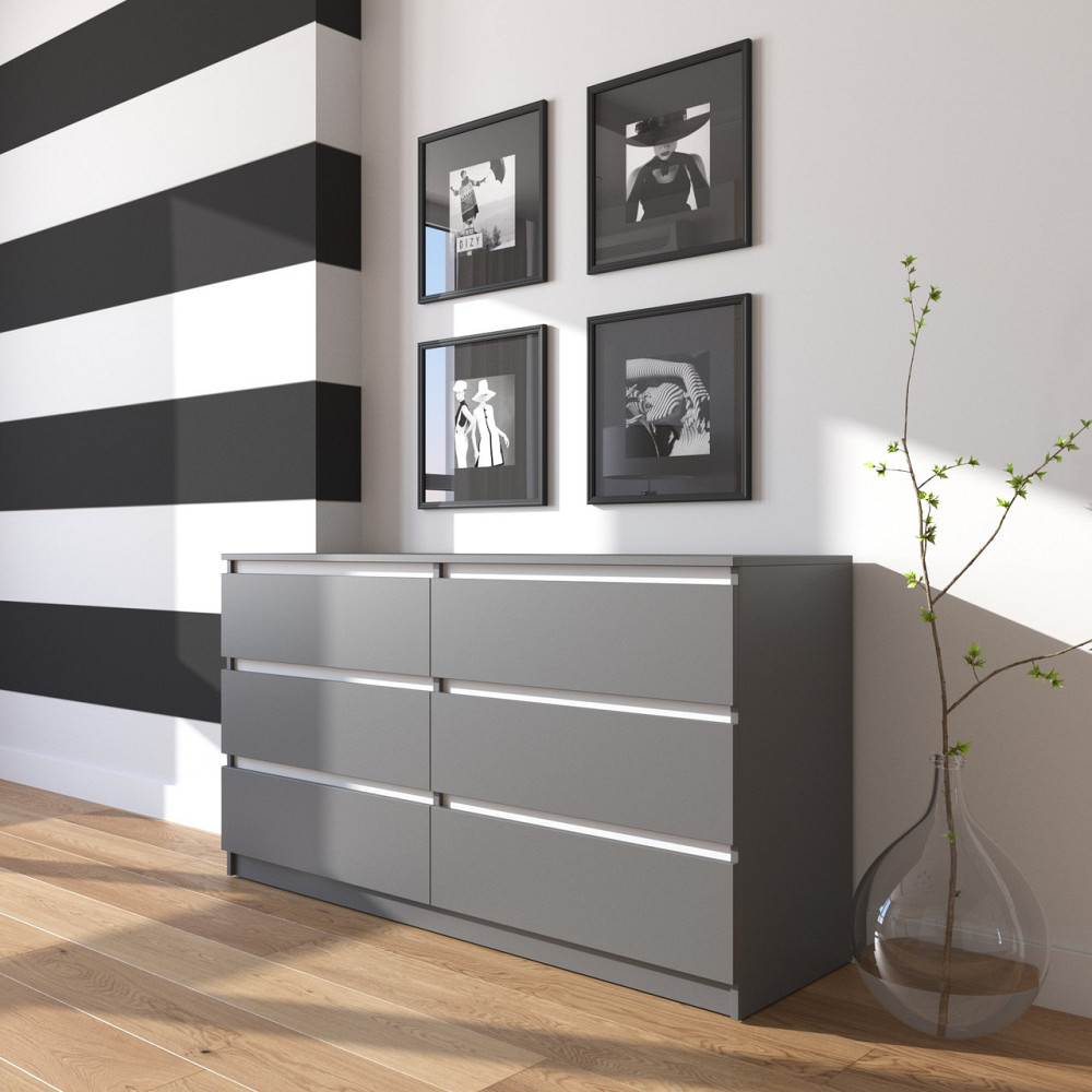 Комод VAYS R-7, 6 шухляд без ручок, ЛДСП, 140×40×75 см – для дому, офісу, вітальні, спальні Львів - фото 5